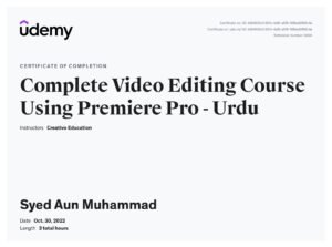 Udemy Certificate
