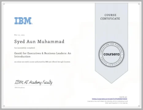 GenAI for Executives: An Introduction — IBM · Coursera