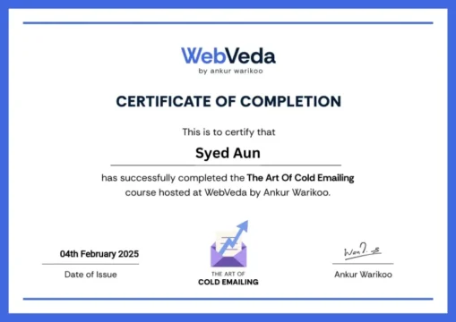 The Art of Cold Emailing — WebVeda · Ankur Warikoo