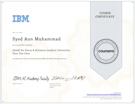 GenAI for Execs: Formulate Your Use Case — IBM · Coursera