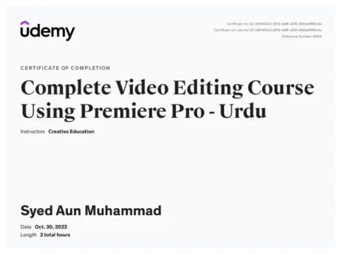 Video Editing with Premiere Pro — Udemy