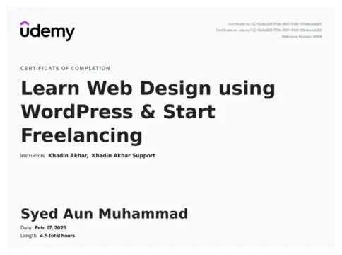 Web Design with WordPress — Udemy